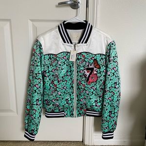 Maje Bert Floral Bomber Jacket NWT